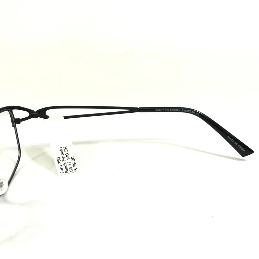 Eight to Eighty Eyeglasses Frames TARA BLACK Cat Eye Wire Rim 53-17-140
